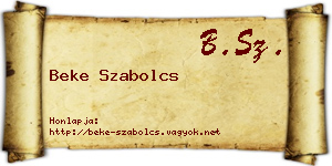Beke Szabolcs névjegykártya